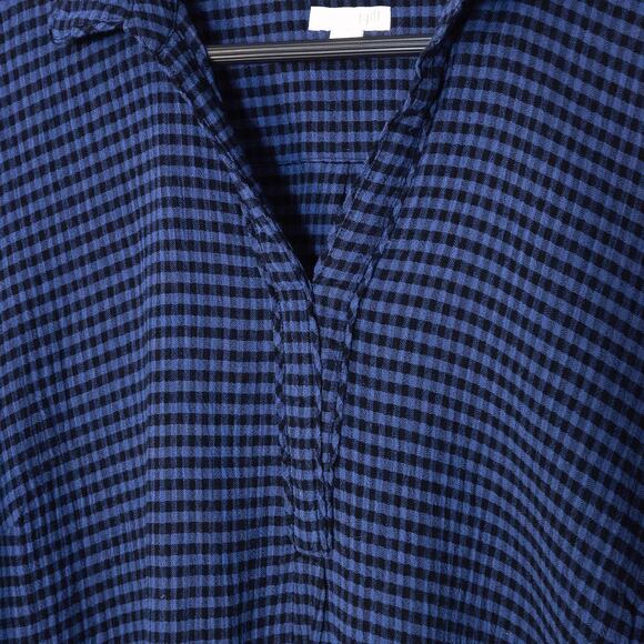 J Jill Women’s Tunic Shirt Coastal Minimalist Gingham Check Travelcore Size XL - Picture 3 of 8